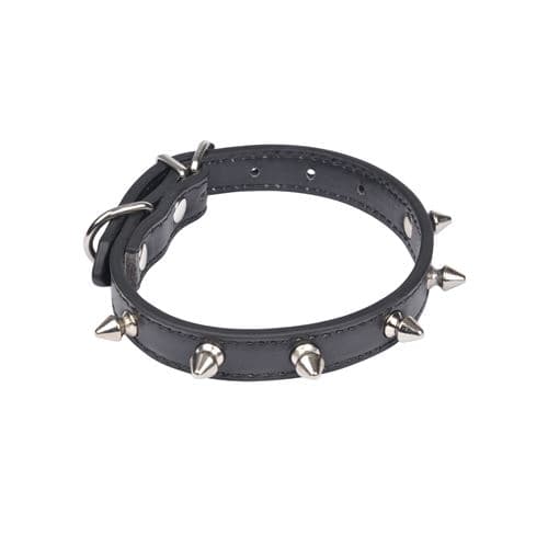 collier avec charms clous en polyuréthane 35*1.6cm - noir